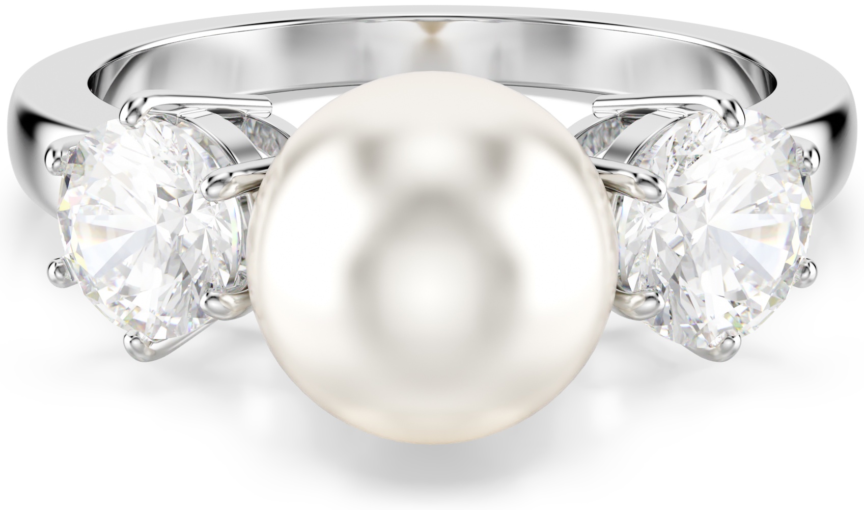Кольцо Swarovski 5689628 размер 18 ювелирный сплав, кристаллы Swarovski, серебристый