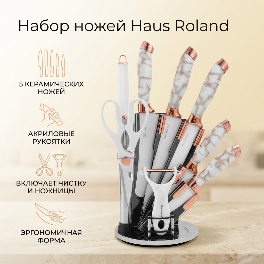 Набор ножей Haus Roland 890879073, лезвие: керамика 5 шт