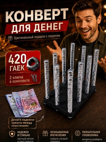 1Marka конверт для денег Денежный конверт головоломка на 420 гаек 1 шт