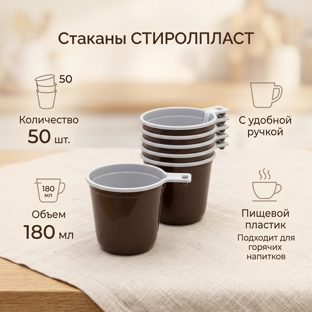 СТИРОЛПЛАСТ Кофе 180 мл 50 шт