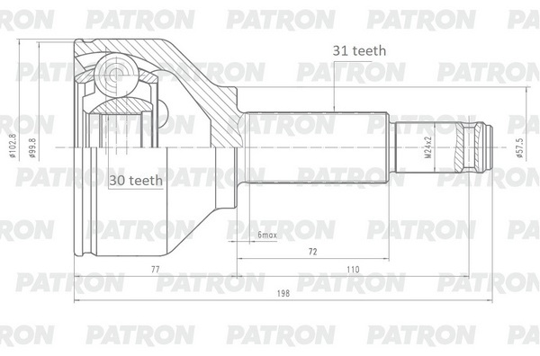 PATRON шрус наружный PCV2149