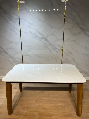 Обеденный стол ModiHome ГРЕЙС 8744, 160х90x75 см, керамогранит, белый