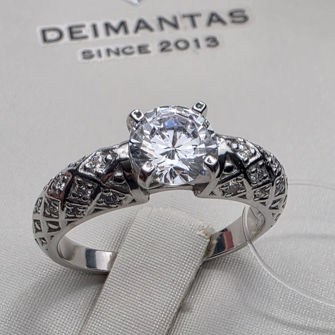 Кольцо Deimantas 128896929 размер 17.5 вес 3.56 г серебро, фианит