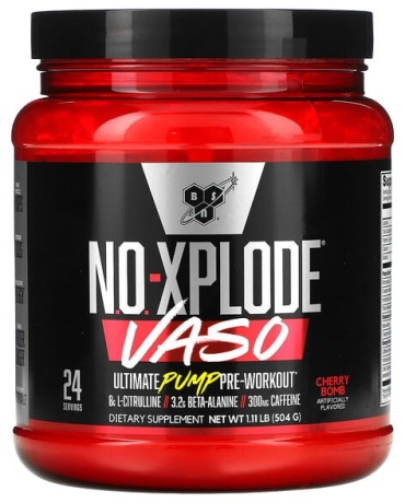 BSN No-Xplode VASO, Ultimate Pump перед тренировкой Cherry Bomb