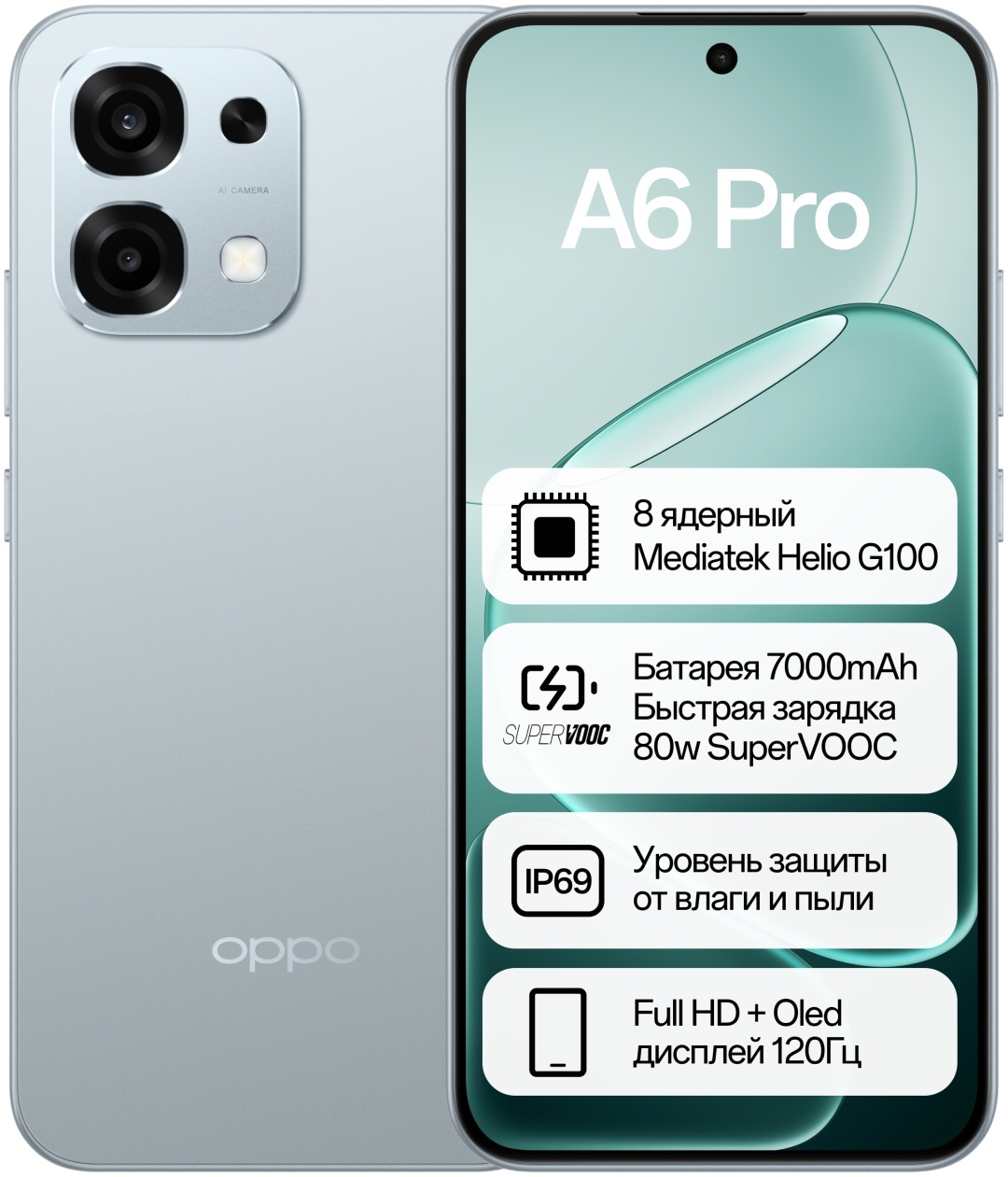 Смартфон OPPO A6 Pro 8 ГБ/256 ГБ серый