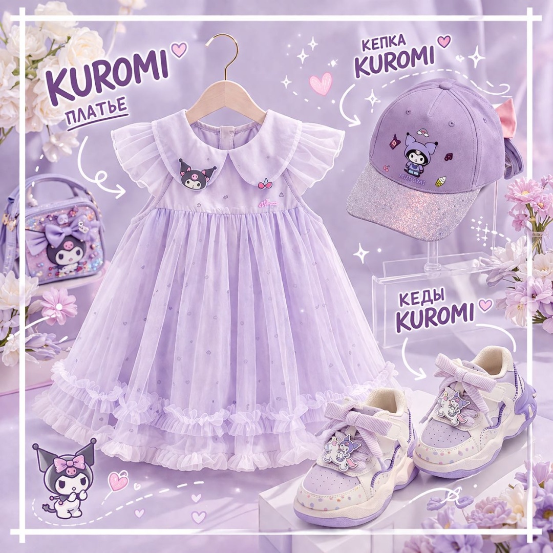 Нарядное платье Kuromi Куроми сиреневый