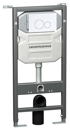 CN1001W Система инсталляции для унитазов CERAMICANOVA Envision с кнопкой смыва Round цвет белый и кр - артикул K0000219839