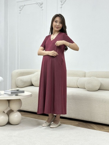 Джинсовое платье MamaStyle бордовый