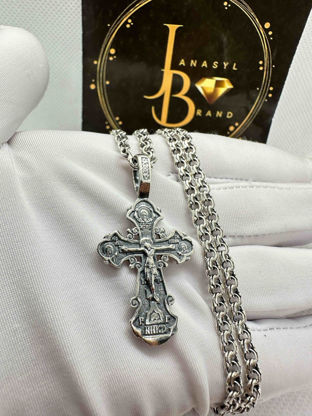 Колье JANASYL Brand К-57 длина 55 см вес 16 г серебро, без вставок