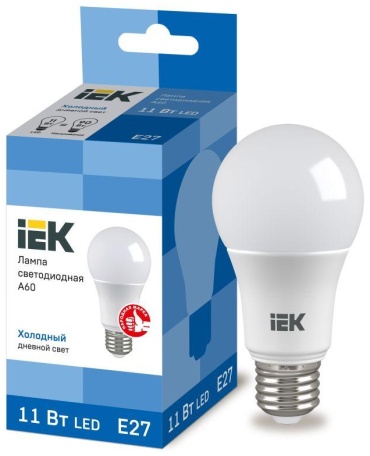 IEK 11W E27, светодиодная, холодный белый