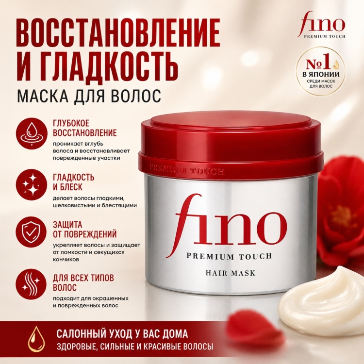 Маска Shiseido FINO Premium Touch Маска для волос с маточным молочком с цветочным ароматом 230 гр 230 мл