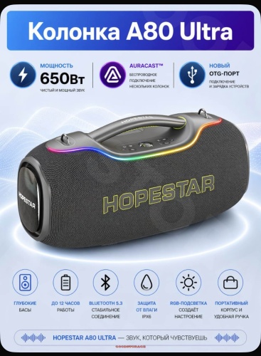 Портативная колонка Hopestar A80 Ultra черный