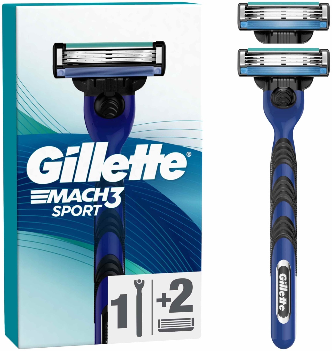 Gillette Mach 3 Sport бритвенный станок 1 шт + сменные кассеты 2 шт