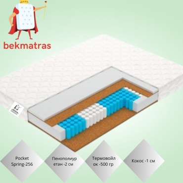Детский матрас bekmatras НПБ Элит ппу 70x120x20 см, с независимыми пружинами, жаккард, вискоза