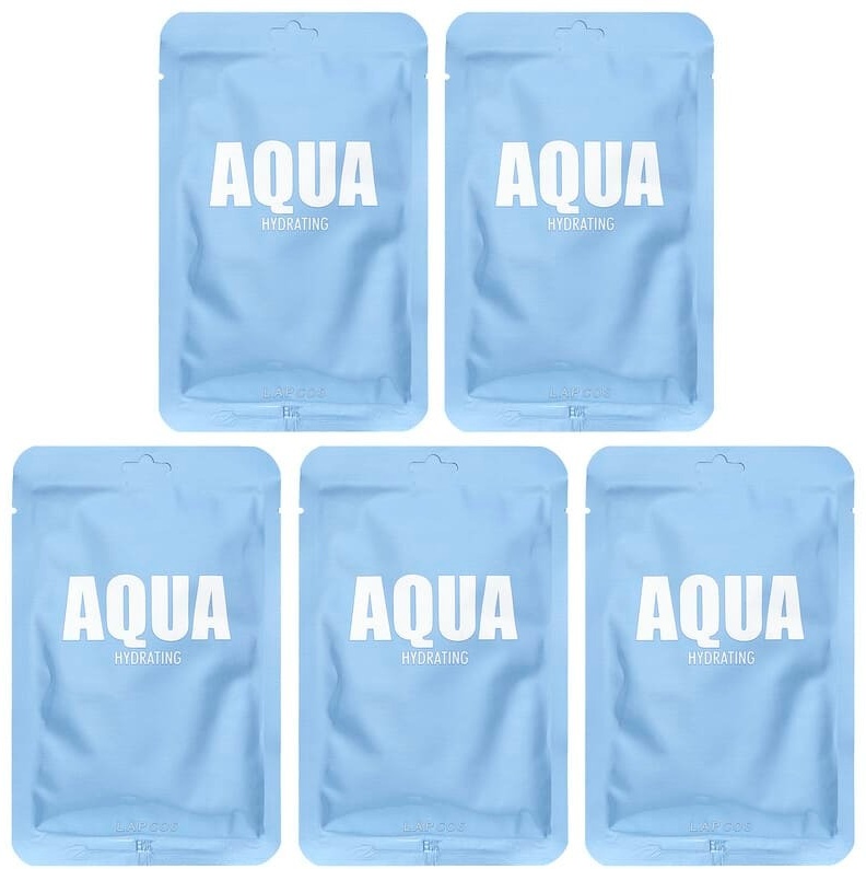 Маска для лица Lapcos тканевая Aqua Hydrating Sheet Beauty Mask Set, 5 шт., По 30 мл 5 шт