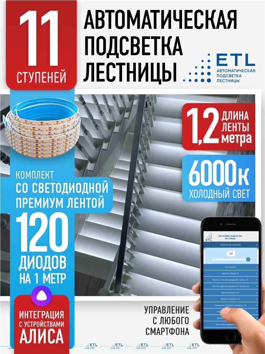 Светодиодная лента ETL белый 13.2 м