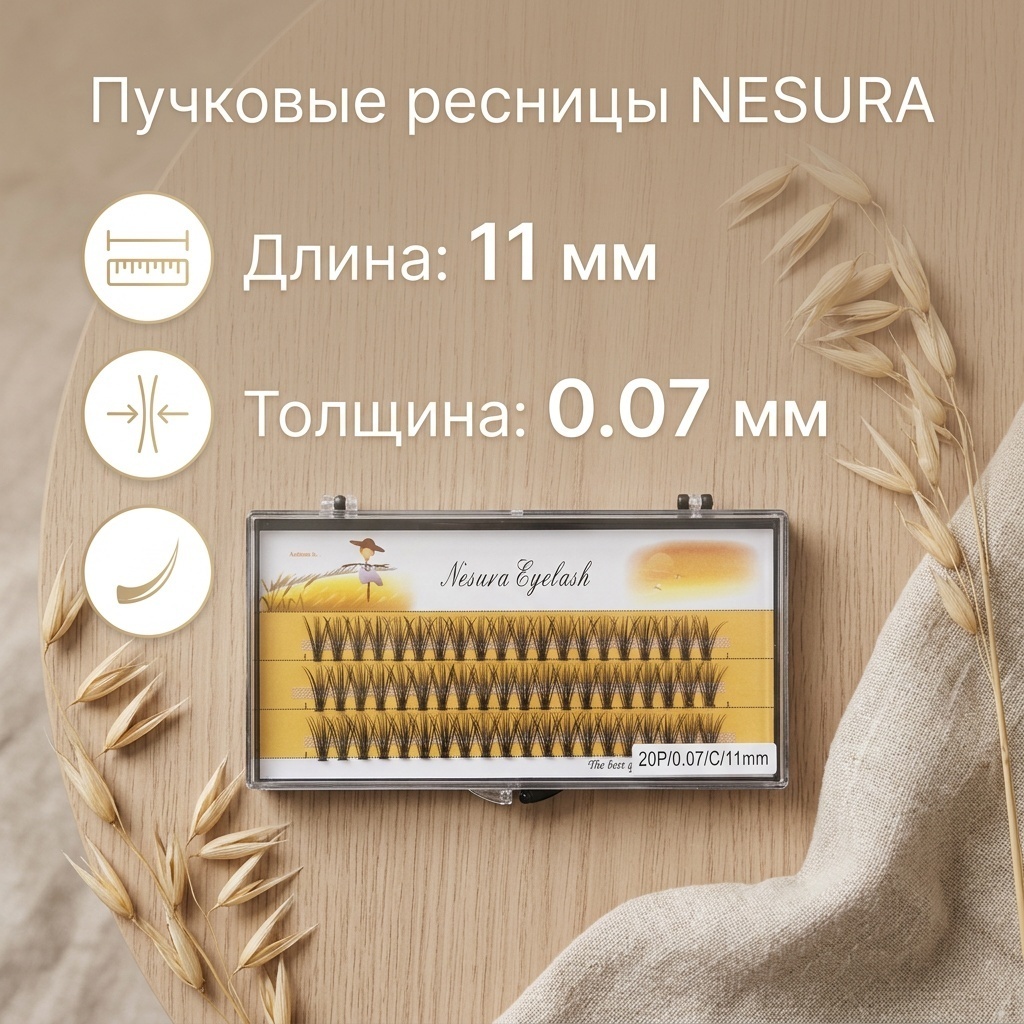 NESURA пучковые C 0.07 мм черный 11 мм