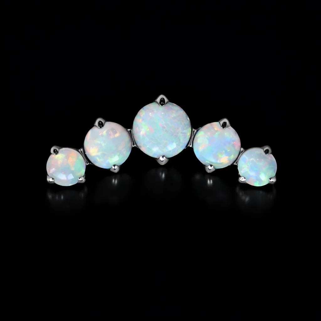 Накрутка Succub Jewellery титановый сплав, лунный камень (адуляр), 16G 10mm Резьба 0,9mm