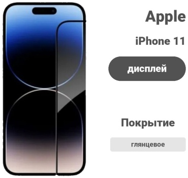 Стекло для Apple iPhone 11 черный