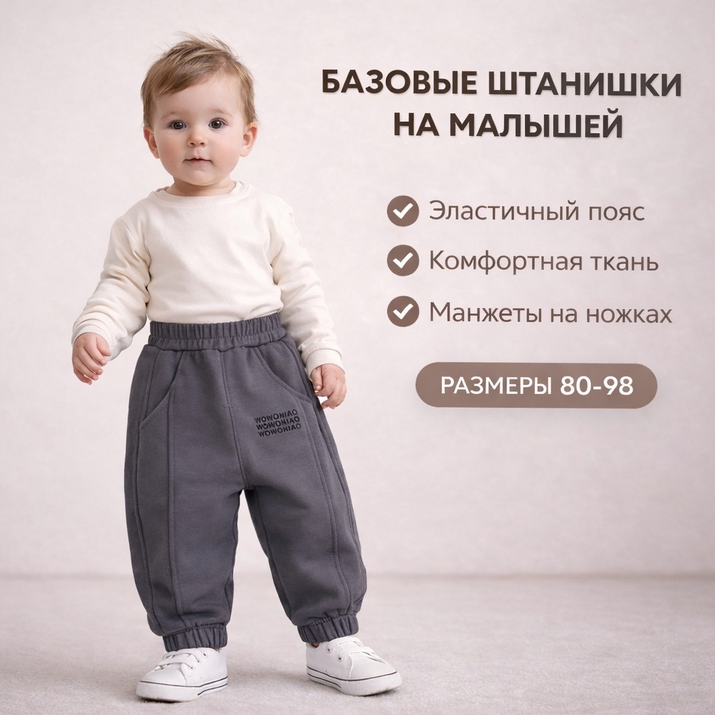 Штанишки 24kids серый