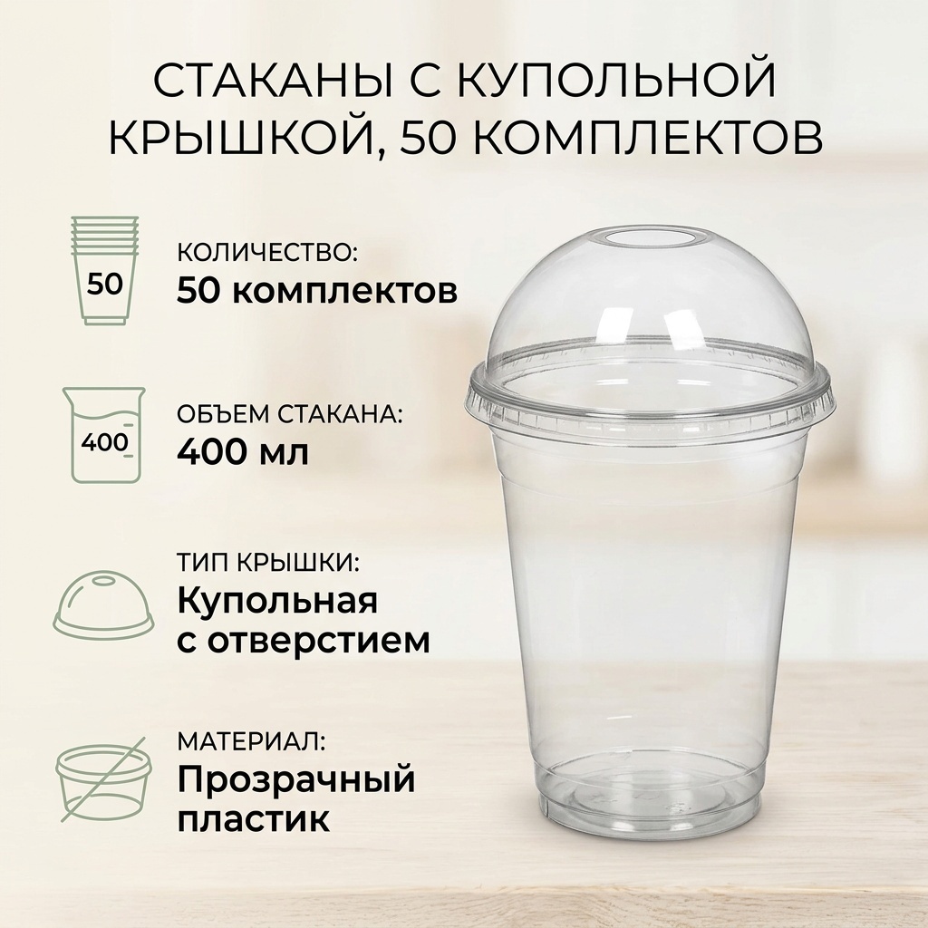 Стакан 598858 прозрачный 50 шт