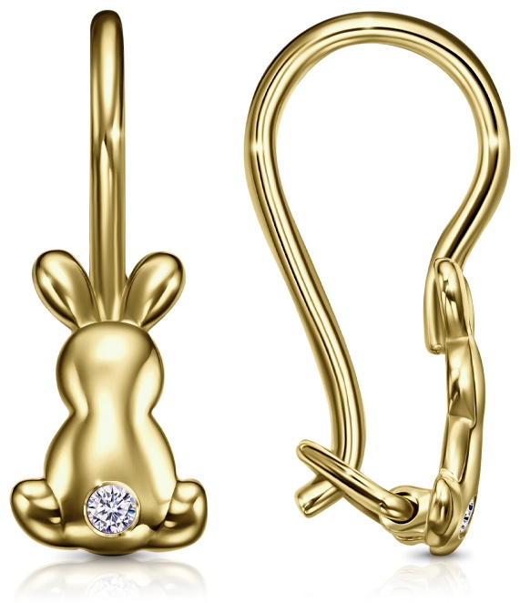 Серьги Lucente EAR-LU-585-235162 вес 0.99 г золото, фианит