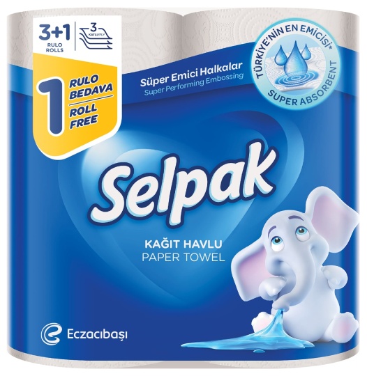 Бумажные полотенца Selpak ПРОМО 3+1 БУМАЖ ПОЛОТЕНЦЕ 4 шт