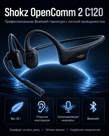 Наушники Shokz OpenComm 2 C120 черный