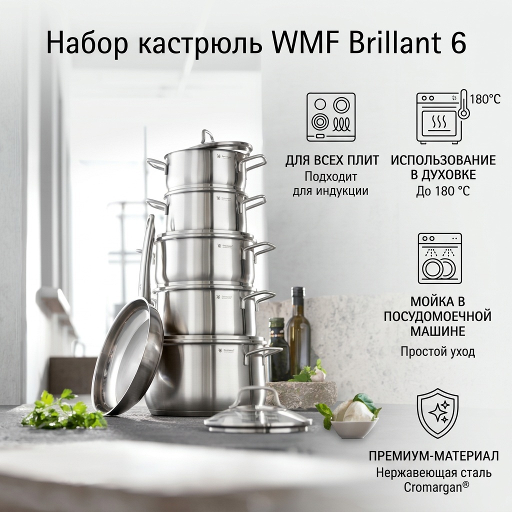 Набор кастрюль WMF 6 в 1