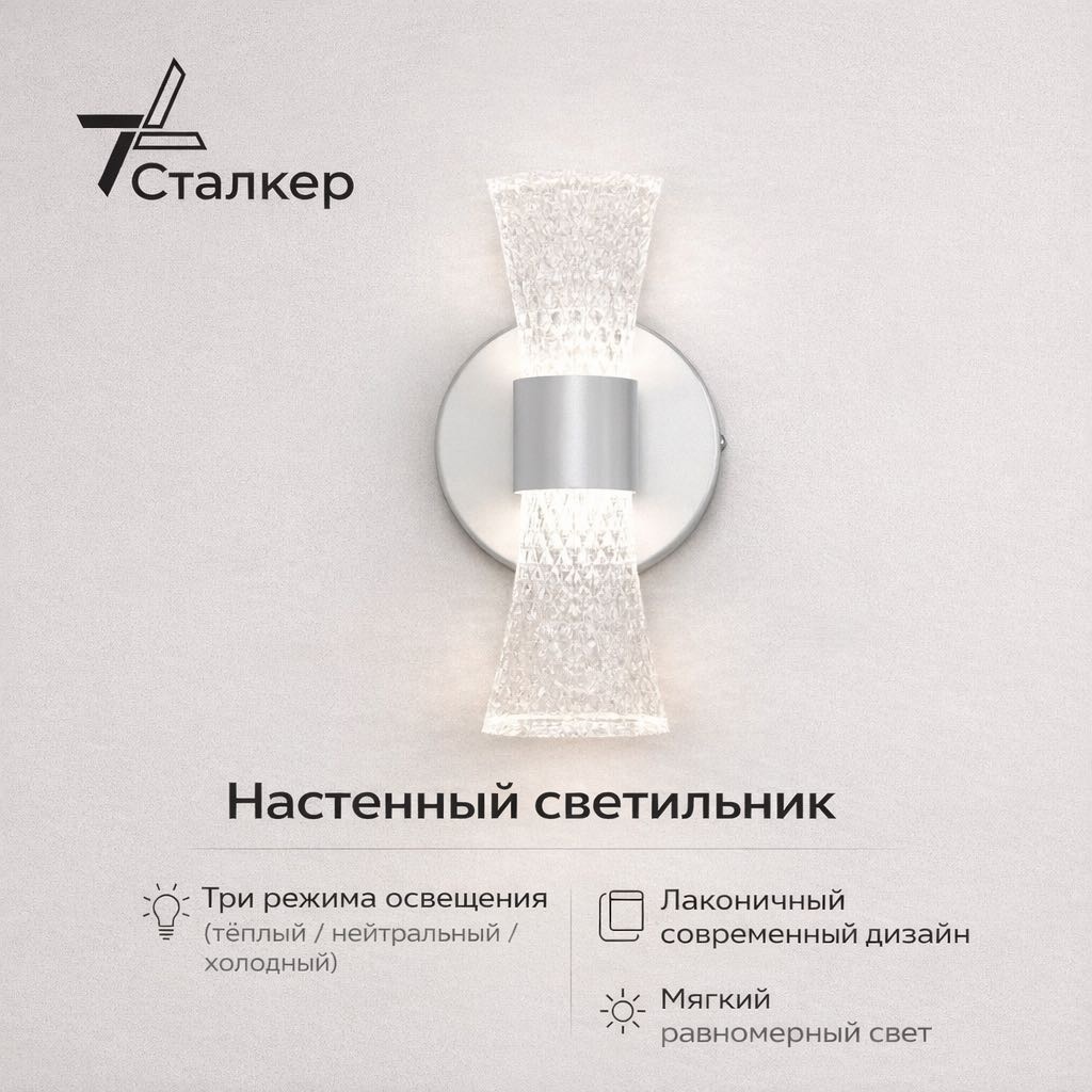 Бра настенный Сталкер LED, белый
