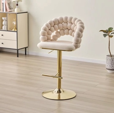 Барный стул Yosco Aura, 105x52x45 см, бежевый 1 шт.