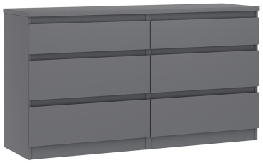 Комод Euromebel Кастор, 129.70x39.60x71.6 см, серый