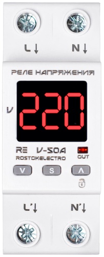 ROSTOKELECTRO реле контроля напряжения 4602009708244 AC/DC 220 В 1 А, кол-во фаз : 1