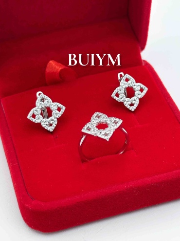 BUIYM Комплект OYU вес 6 г серебро, цирконий