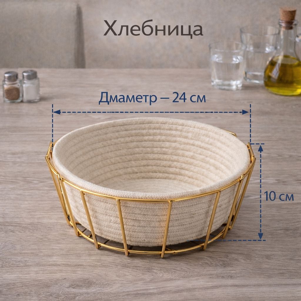 Kisea хлебница 0191 белая, нержавеющая сталь, металл, текстиль, хлопок