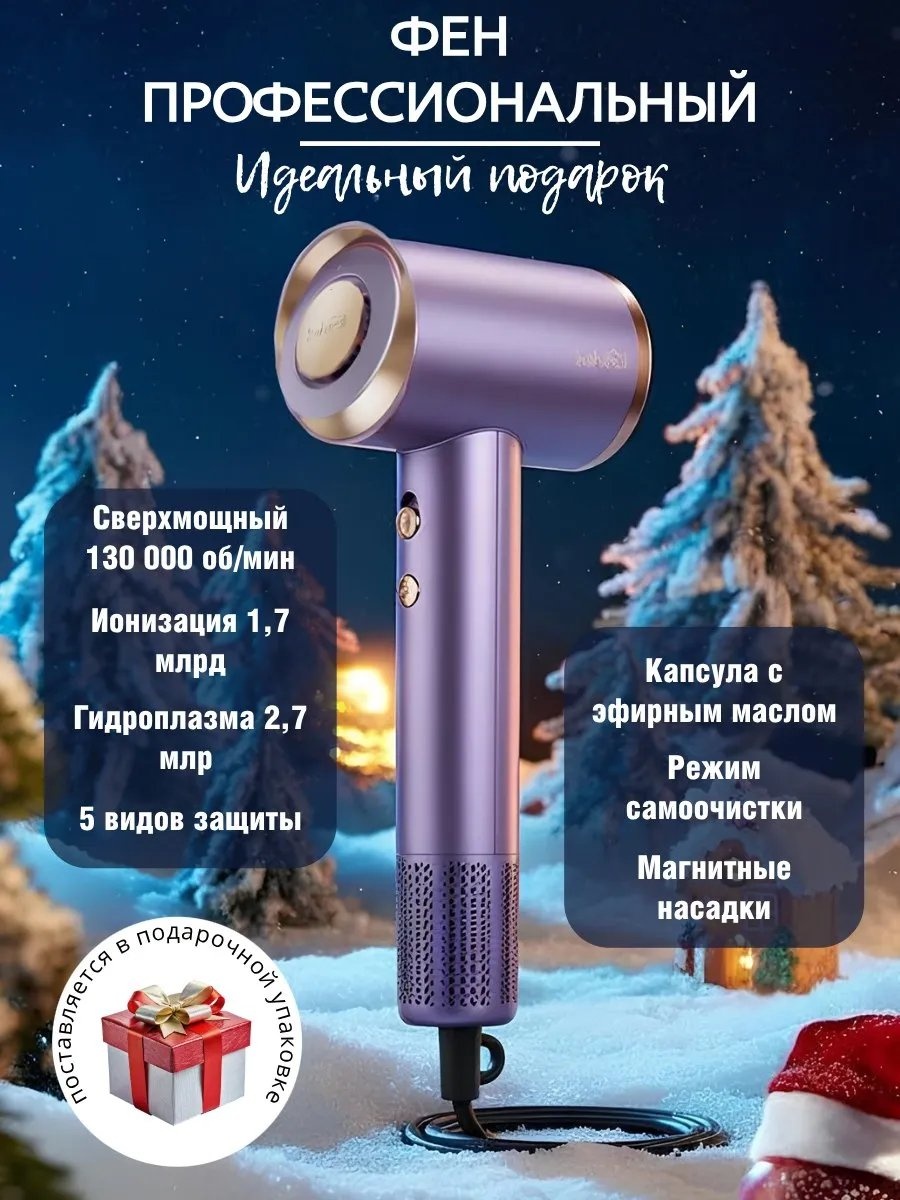 Keheal 388352717 компактный фен фиолетовый