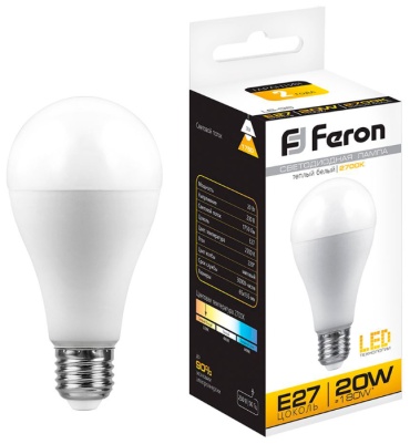 Feron 20W E27, светодиодная, теплый белый
