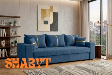 Тахта Shabyt Antarka, 230х80 см, обивка велюр, синий