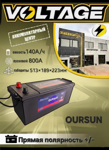 Oursun 640014080 New Energy 140 Ач прямая