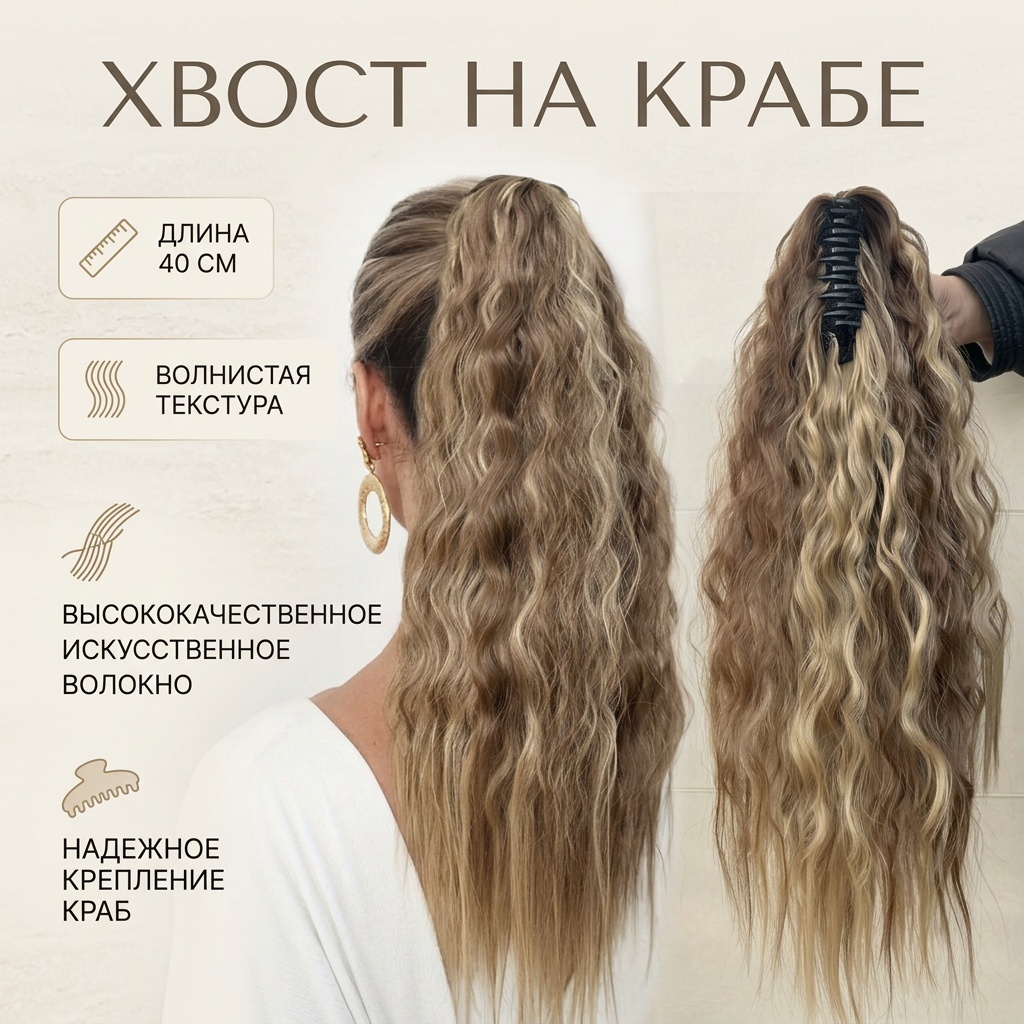 Хвост на крабе светло-коричневый женский
