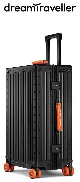 Чемодан MISS GAIL Luxury01 алюминий 72 л черный, оранжевый