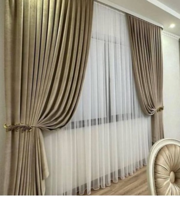 Комплект 800x260 см 2 шт, велюр, коричневый