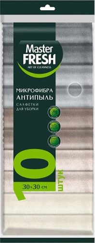 Тряпка универсальная Master Fresh антипыль (плюш) салфетка 30*30 см 10 шт, микрофибра