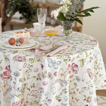 Скатерть With love A.B. 140x140 см, хлопок, дак, 1 шт