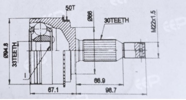 SRR шрус наружный MI-043