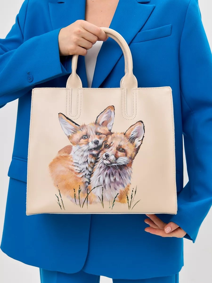 Сумка кросс-боди Lenali Art натуральная кожа бежевый