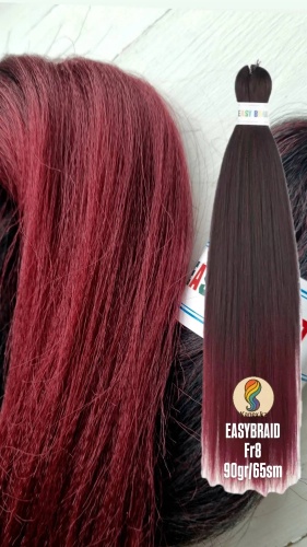 Easy Braid original канекалон гофрированный Fr-8 омбре бордовый