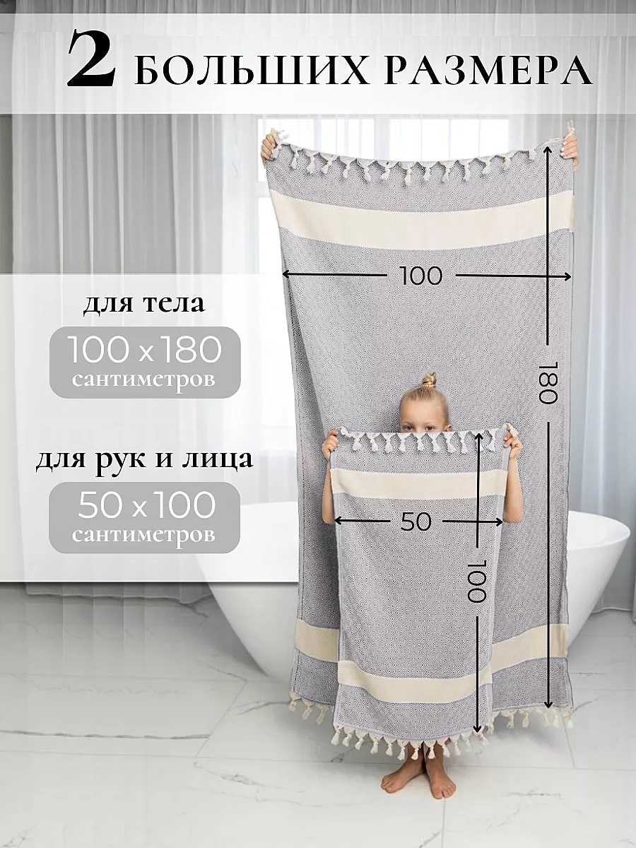 Набор полотенец Luppura 100x50 см, хлопок, 2 шт,