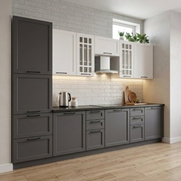 Кухонный гарнитур КВАНТ Ника, 320x220х60 см, ЛДСП, графит