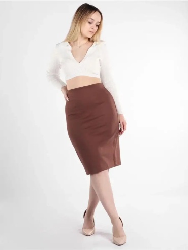 Плиссированная юбка Deb collection коричневый
